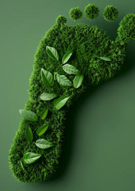 carbon footprint green leaves eco-friendly living sustainable lifestyle environmental responsibility